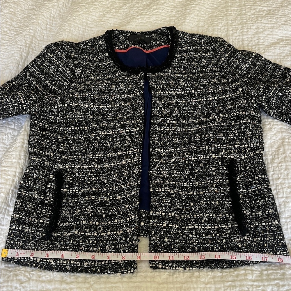 J. Crew Lady Day Jacket Metallic Sequin Tweed - Picture 11 of 12
